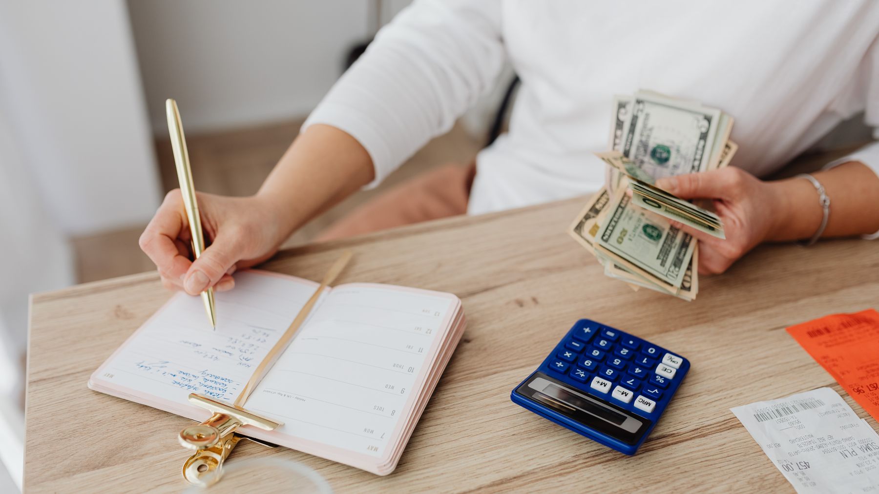 Money planning desk for finance guides